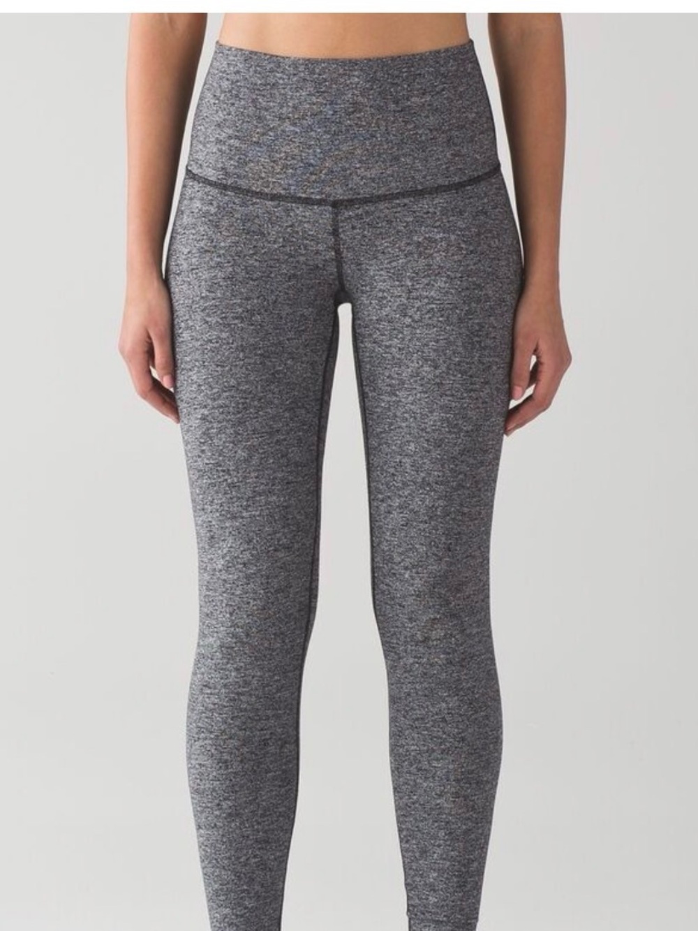 GUC LULULEMON 10” RISE WUNDER UNDER HEATHERED GREY LEGGINGS SZ 8